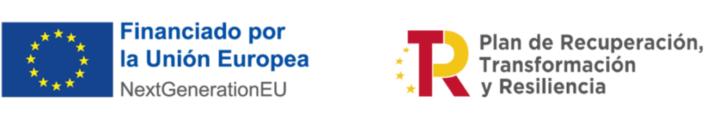Logotipo de Financiado por la Unión Europea y Logotipo de Plan de Recuperación Transformación y Resiliencia