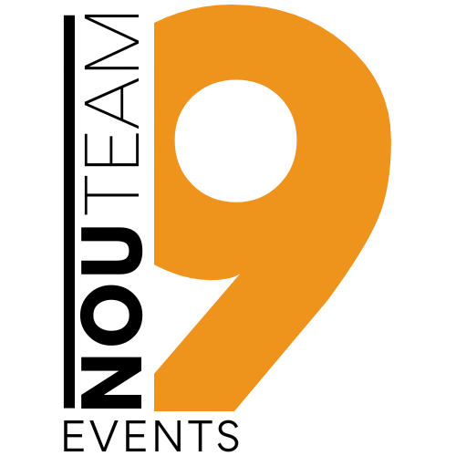 Logotipo Negro y Naranja de Nou Team Events